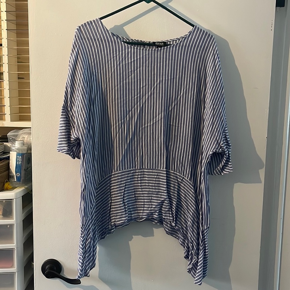 Blue and white striped Blouse